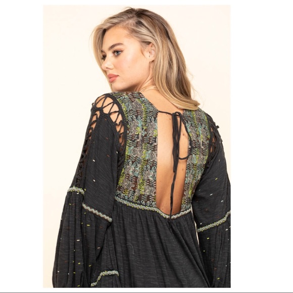 FREE PEOPLE BOHO FLOWY TUNIC MINI DRESS A3C - Picture 10 of 16